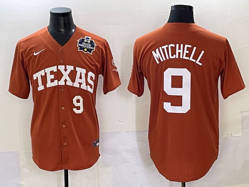 Men 2025 Texas Longhorns #9 Mitchell Brown Joint Name Nike NCAA Jersey style 14->ncaa teams->NCAA Jersey